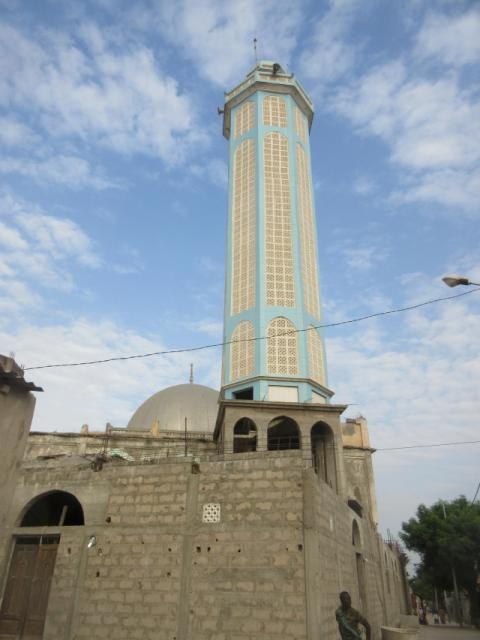 The mosque, with its "impressive minarets" in Dionour
