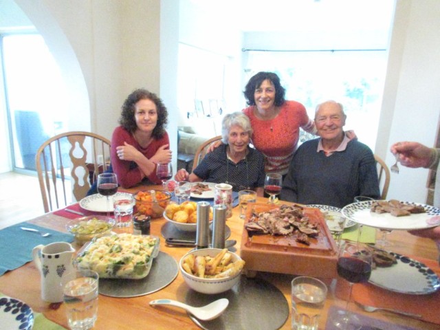 My sister Mitzi, Ceu  and Dad celebrating Mum's 86th birthday.