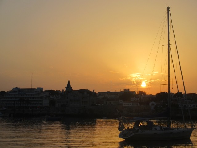 Sunset at anchor in Cascais